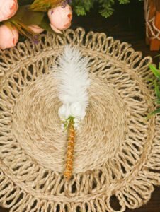 Elegant Golden Feather Pen for Wedding & Nikah Signing | Luxury Gift Pen