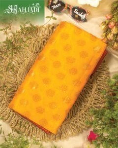 Shahjadi Haldi Saree – গায়ে হলুদের জন্য হলুদ এবং কমলা রঙের ট্র্যাডিশনাল শাড়ি | Team Bride Collection