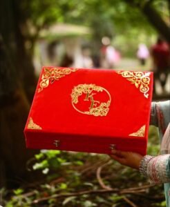Red Premium Velvet Nikah Box – Elegant Packaging for Nikah Combo Set