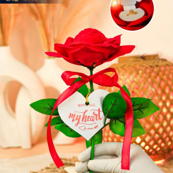 Rose Shape Red Velvet Ring